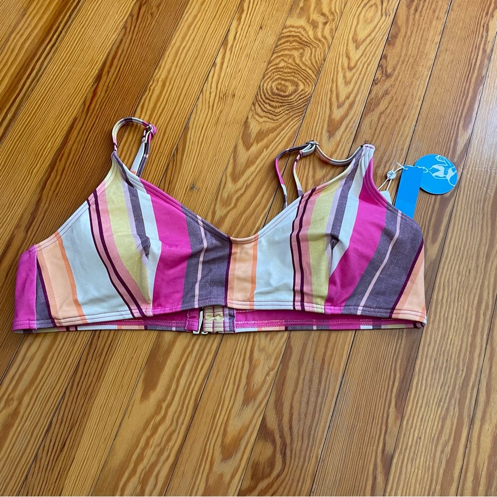 Cupshe NWT Striped Bikini Top